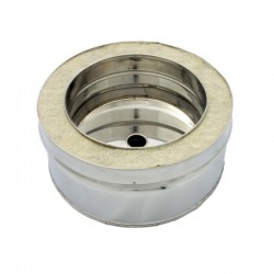 Colector hollín desagüe de doble capa 150 mm para estufa de pellets acero inox Dinak DW Pellets
