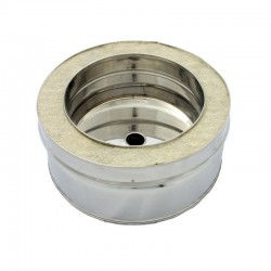 Colector hollín con desagüe de doble capa 100 mm para estufa de pellets acero inox Dinak DW Pellets