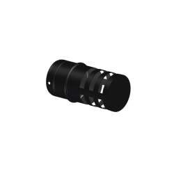 Deflector horizontal de 80 mm Dinak DEKO PELLETS en acero vitrificado negro 039A08151PEN