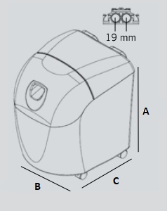 Dimensiones de Descalcificador de doble botella sin electricidad Ion Filter CC 208 C 3/4"
