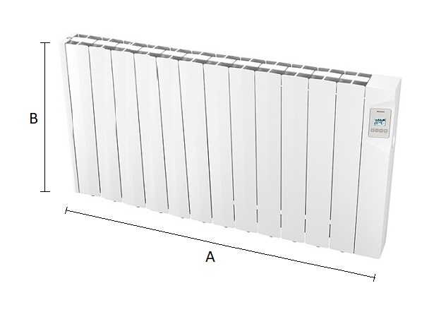 Dimensiones del radiador eléctrico Ducasa AVANT WIFI 1800