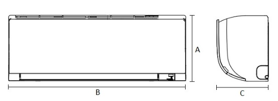 Dimensiones Unidad Interior de Daikin Aire Acondicionado Inverter TXP50N