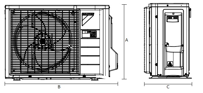 Dimensiones Unidad Exterior de Daikin Aire Acondicionado Inverter TXM20R